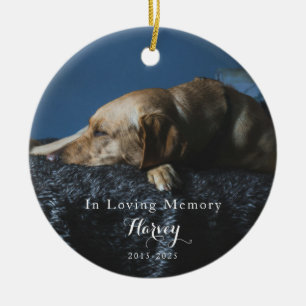 In Loving Memory Pet Photo Memorial Ceramic Ornament