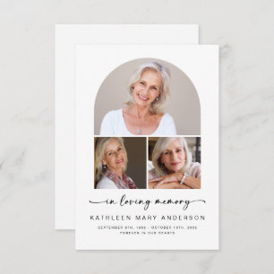 In Loving Memory Photo Arch Funeral Memorial Invitation