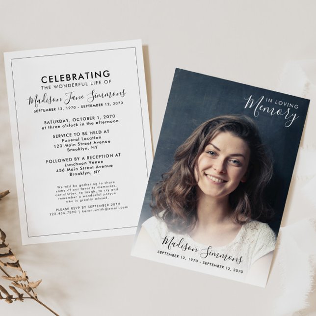 In Loving Memory Photo Celebration of Life Funeral Invitation (Creator Uploaded)