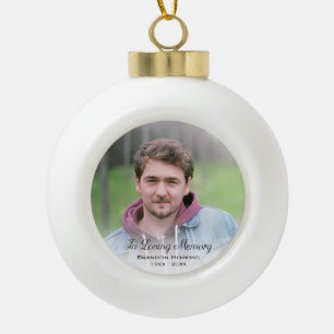 In Loving Memory Photo Ceramic Ball Christmas Ornament