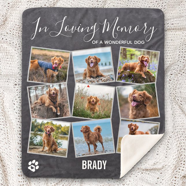 In Loving Memory Photo Collage Dog Sherpa Blanket (Creator Uploaded)