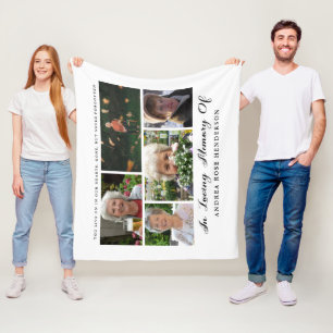 In Loving Memory Photo Collage Fleece Blanket
