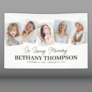 In Loving Memory Photo Collage Funeral Banner
