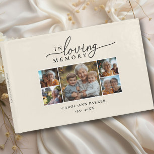 "In Loving Memory" Photo Collage Funeral Memorial Guest Book