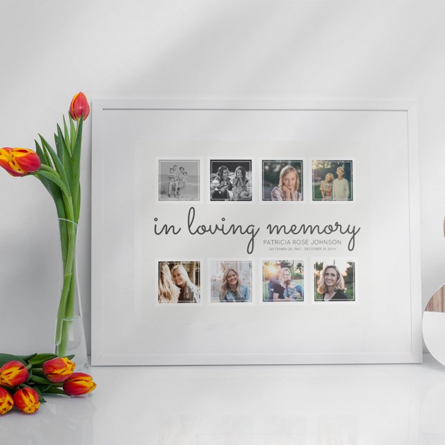 In Loving Memory Photo Collage Keepsake Tribute Poster (Creator Uploaded)
