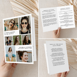 In Loving Memory Photo Collage Memorial/Funeral Program