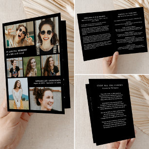 In Loving Memory Photo Collage Memorial/Funeral Program