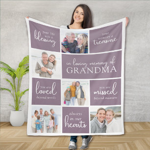 In Loving Memory Photo Collage Memorial Quote Fleece Blanket