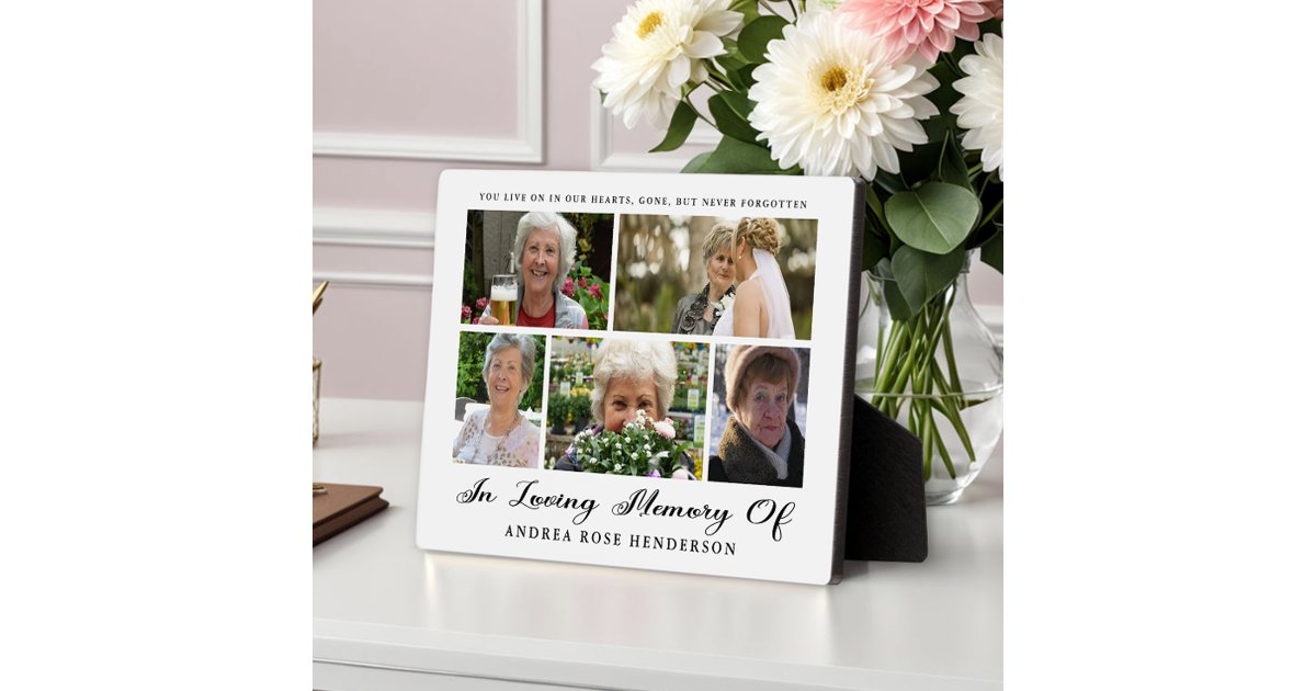 In Loving Memory Photo Collage Plaque | Zazzle
