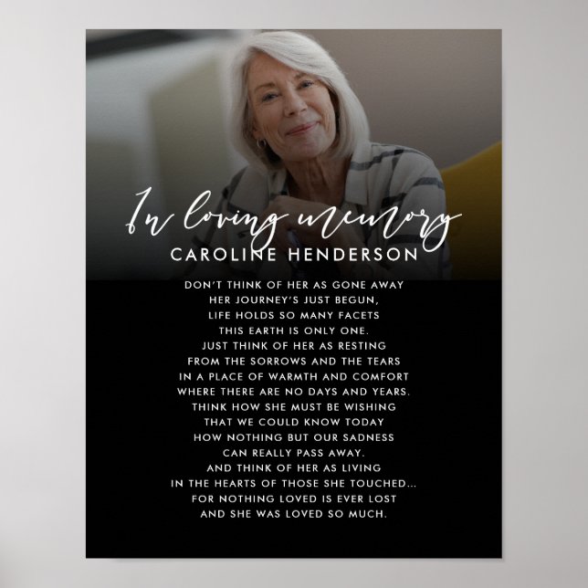 In Loving Memory Photo Custom Quote/Poem Print (Front)