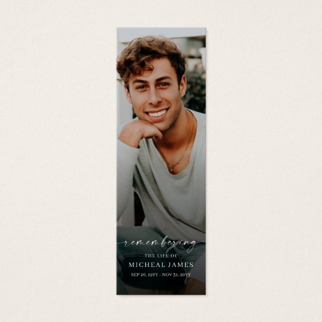 In Loving Memory Photo Funeral Bookmarks (Front)