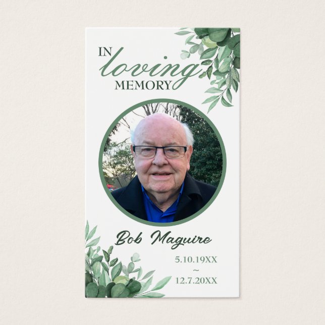 In Loving Memory Photo Funeral Card  (Front)