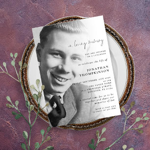 In Loving Memory Photo Funeral Luncheon Invitation