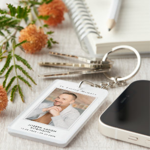 In Loving Memory Photo Funeral Memorial Keepsake Key Ring
