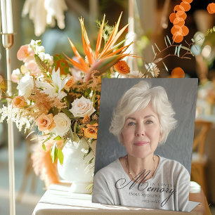 "In Loving Memory" Photo Funeral Memorial  Pedestal Sign