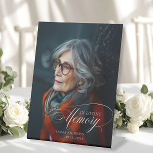 "In Loving Memory" Photo Funeral Memorial  Pedestal Sign