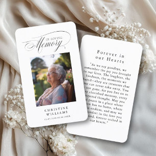 "In loving Memory" Photo Funeral Memorial Prayer  Business Card