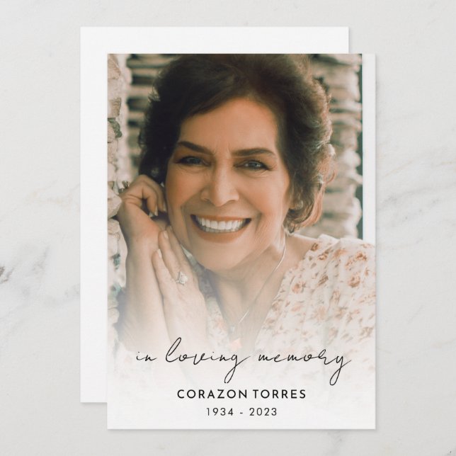 In Loving Memory Photo Funeral Order of Service Program (Front/Back)
