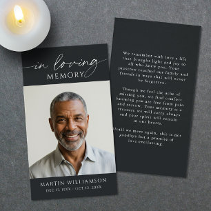 In Loving Memory Photo Funeral Prayer Card