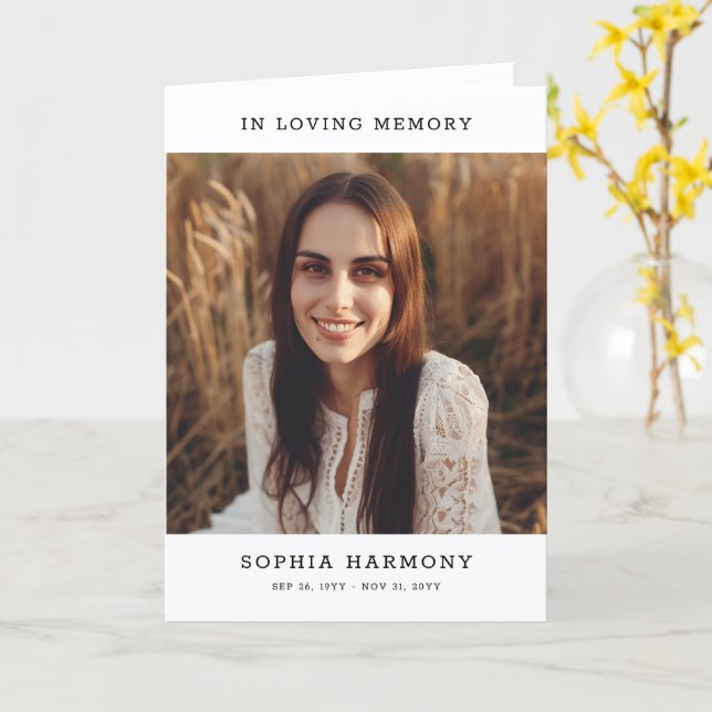 In Loving Memory Photo Funeral Program (Yellow Flower)
