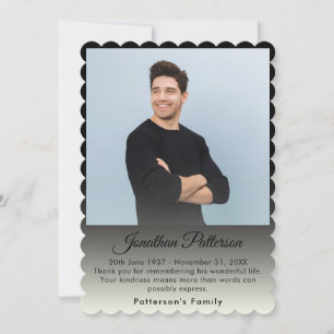 In Loving Memory Photo Funeral Sympathy Thank You  Card