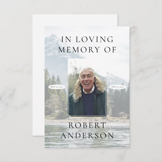 In Loving Memory Photo Funeral Thank You Card (Front/Back)