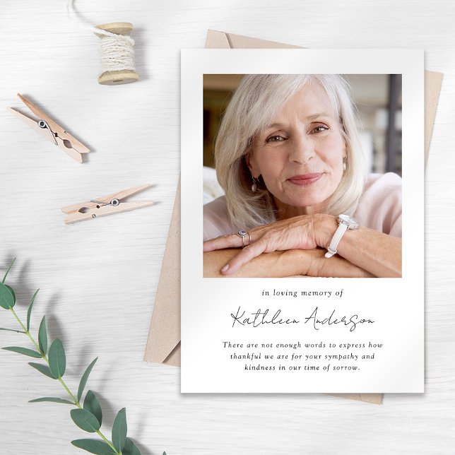 In Loving Memory Photo Funeral  Thank You Card (Creator Uploaded)