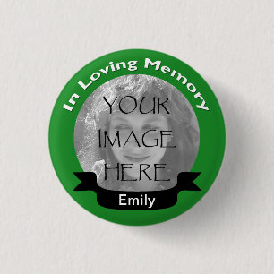 In Loving Memory Photo Green Button