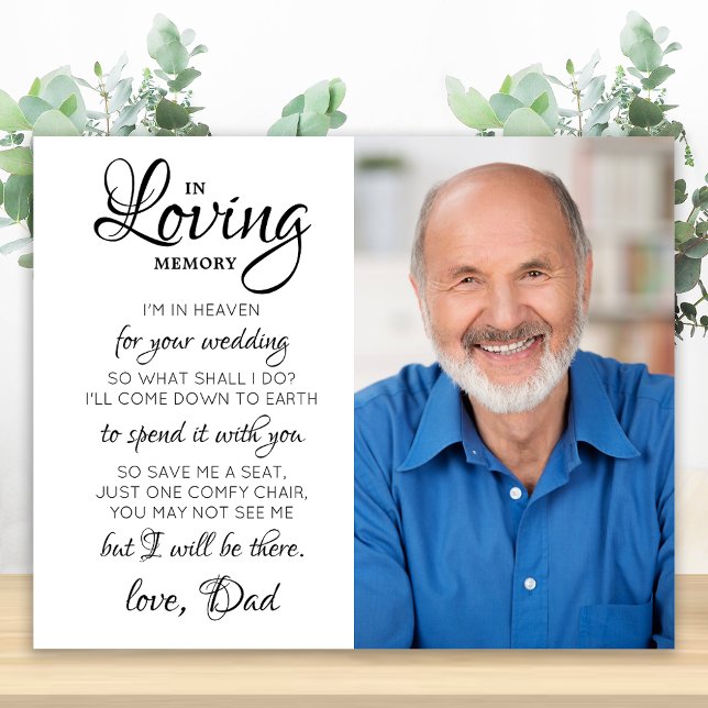 In Loving Memory Photo Heaven Wedding Memorial Poster (Creator Uploaded)