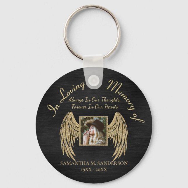In Loving Memory Photo Keepsake Key Ring (Front)