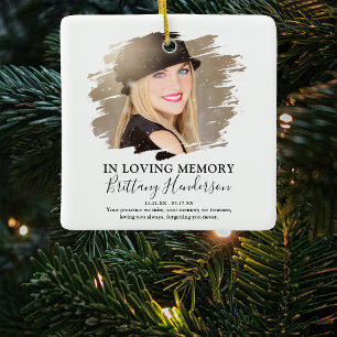 In Loving Memory   Photo Memorial Christmas Ceramic Ornament