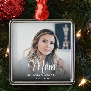 In Loving Memory Photo Memorial Christmas Metal Ornament