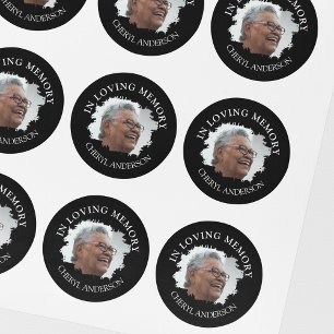 In Loving Memory   Photo Memorial Classic Round Sticker