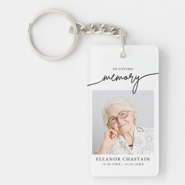 In Loving Memory Photo Memorial Funeral keepsake Key Ring (Front)