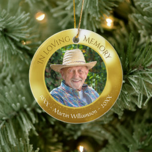 In Loving Memory Photo Memorial Keepsake Ceramic Ornament