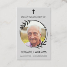 In Loving Memory Photo Memorial Prayer Card
