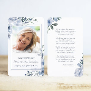 In Loving Memory Photo Memorial Prayer Card