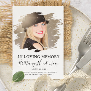 In Loving Memory   Photo Memorial Thank You Card