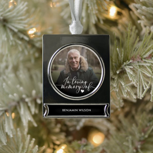 In Loving Memory Photo Metal Ornament (Tree)