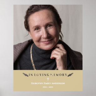 In Loving Memory Photo Minimalist Loved Ones Gold Poster
