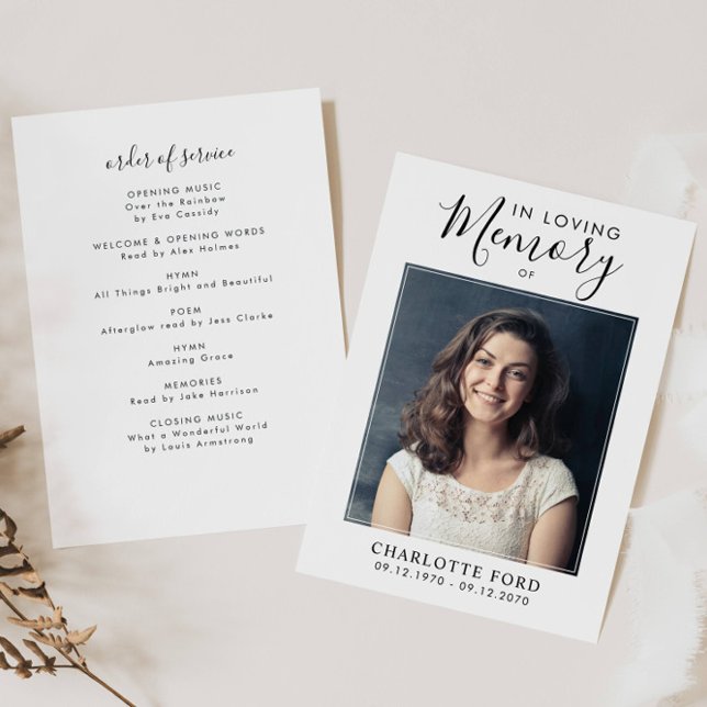 In Loving Memory Photo Order of Service Memorial Program (Creator Uploaded)