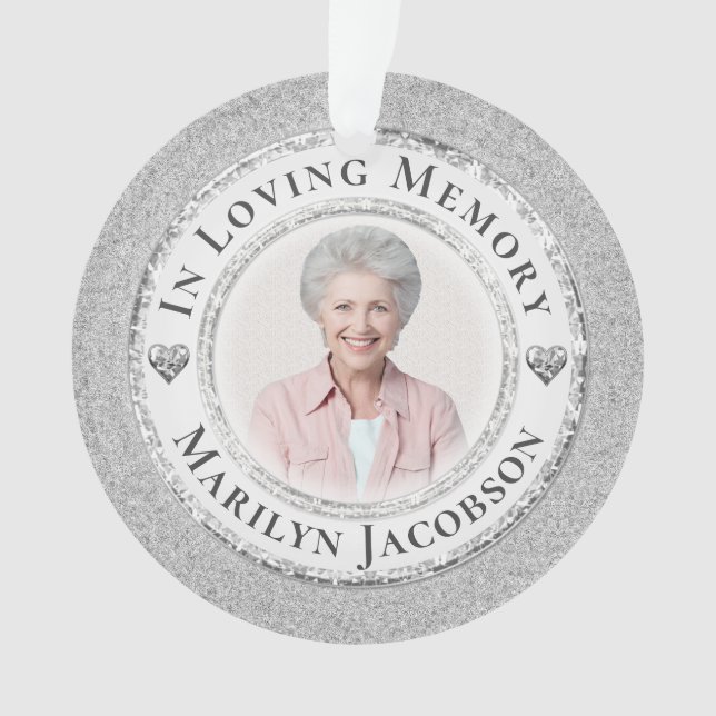 In Loving Memory Photo Ornament (Front)