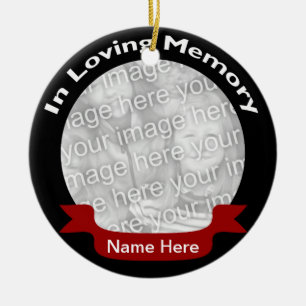 In Loving Memory Photo Ornament - Black