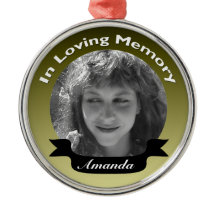 In Loving Memory Photo Ornament Gold Black
