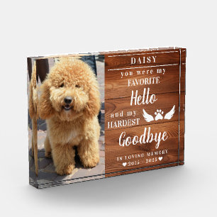 In Loving Memory Photo Paw Prints Pet Memorial Block