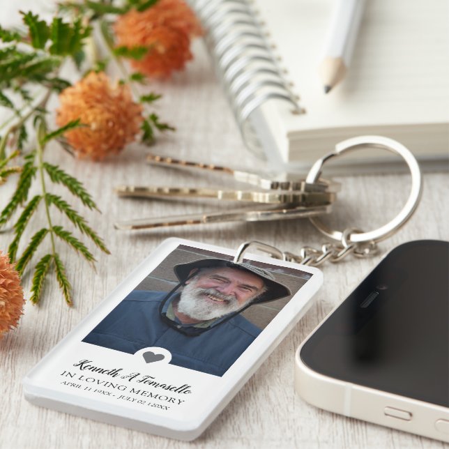 In Loving Memory Photo Poem Key Ring (Front Right)