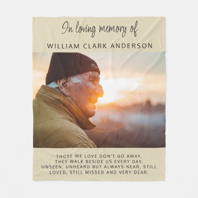 In Loving Memory Photo Poem Tribute Blanket (Front)