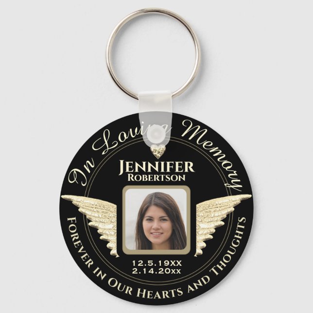 In Loving Memory Photo Remembrance Key Ring (Front)