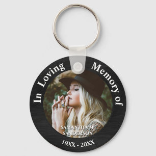 In Loving Memory Photo Remembrance Memorial Button Key Ring