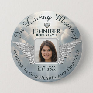 In Loving Memory Photo Silver 7.5 Cm Round Badge